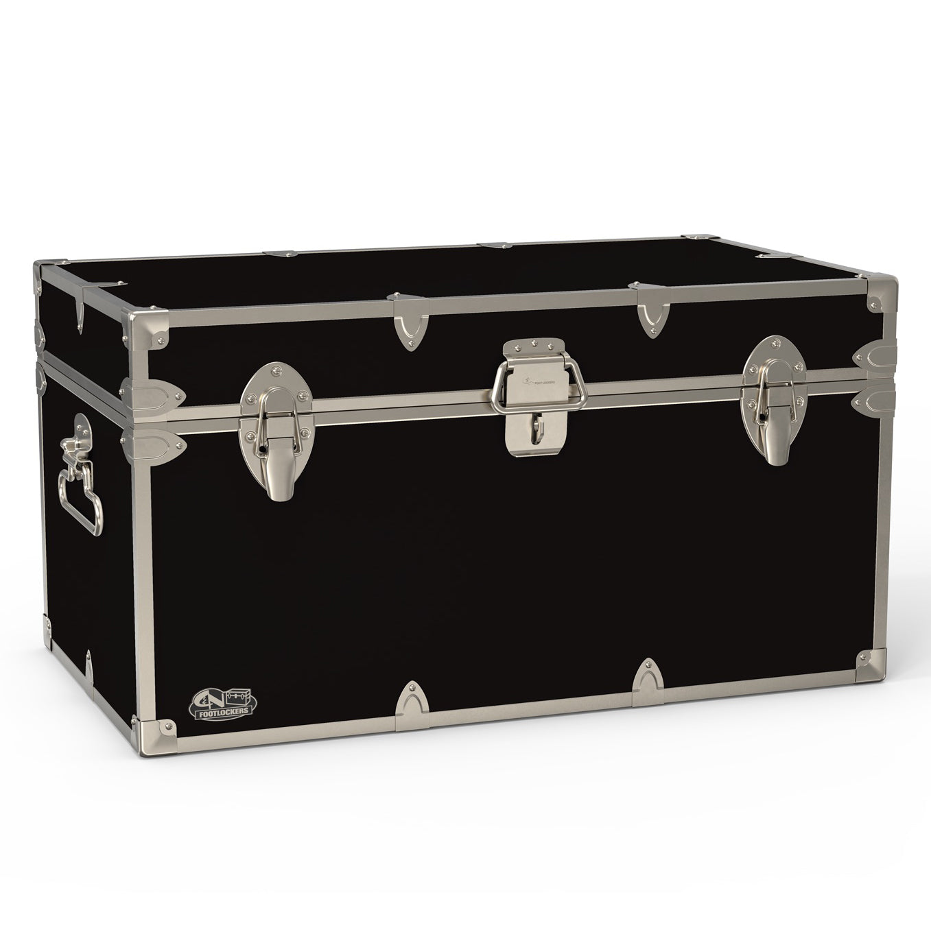 The Foreman Footlocker Trunk 32x18x16.5" | WTC-1103-BLK-SLV