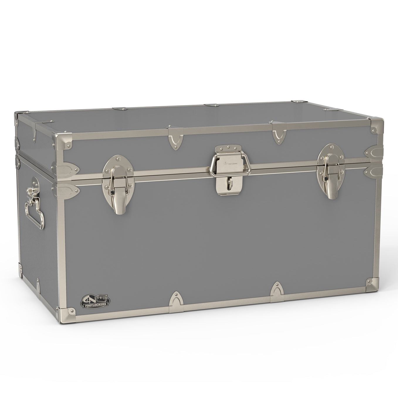 The Foreman Footlocker Trunk 32x18x16.5" | WTC-1103-GRY-SLV