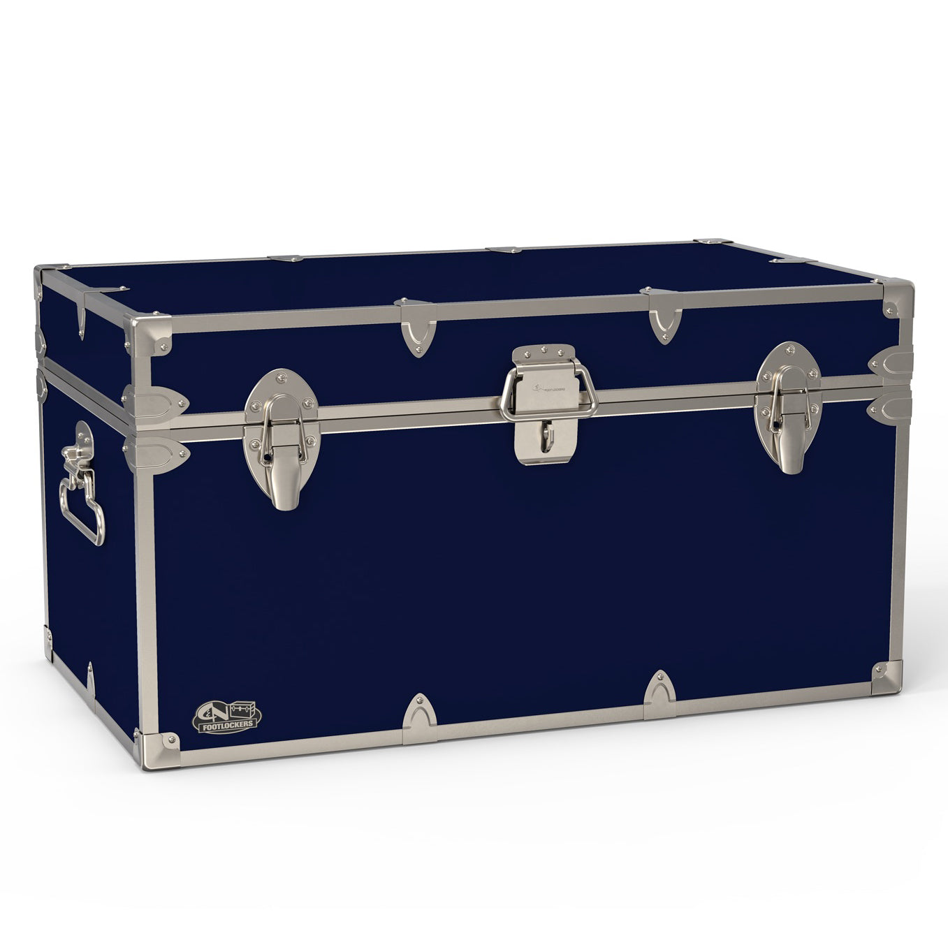 The Foreman Footlocker Trunk 32x18x16.5" | WTC-1103-NVY-SLV