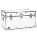 The Foreman Footlocker Trunk 32x18x16.5" | WTC-1103-WHT-SLV