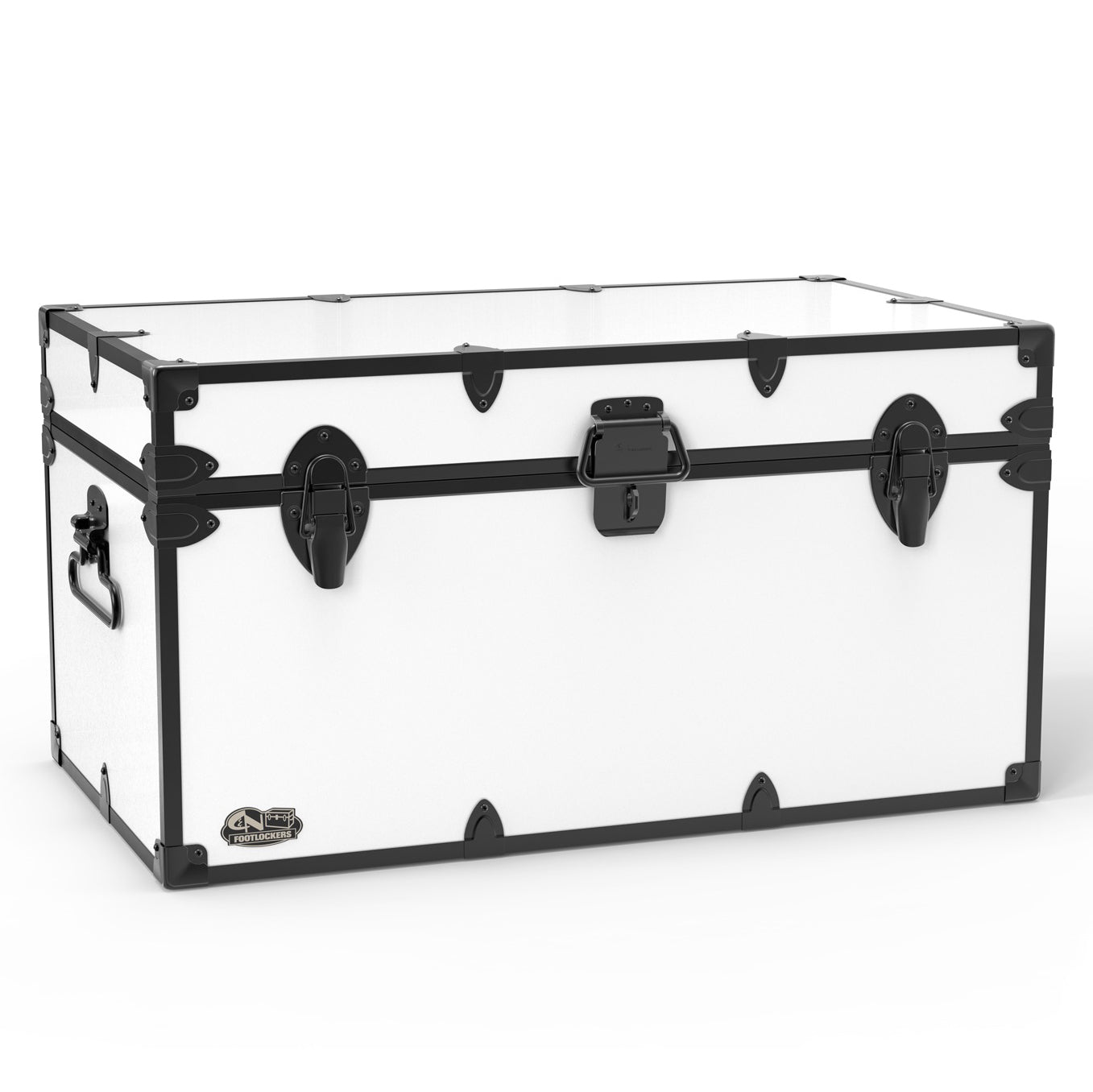 The Foreman Footlocker Trunk 32x18x16.5" | WTC-1103-WHT-BLK