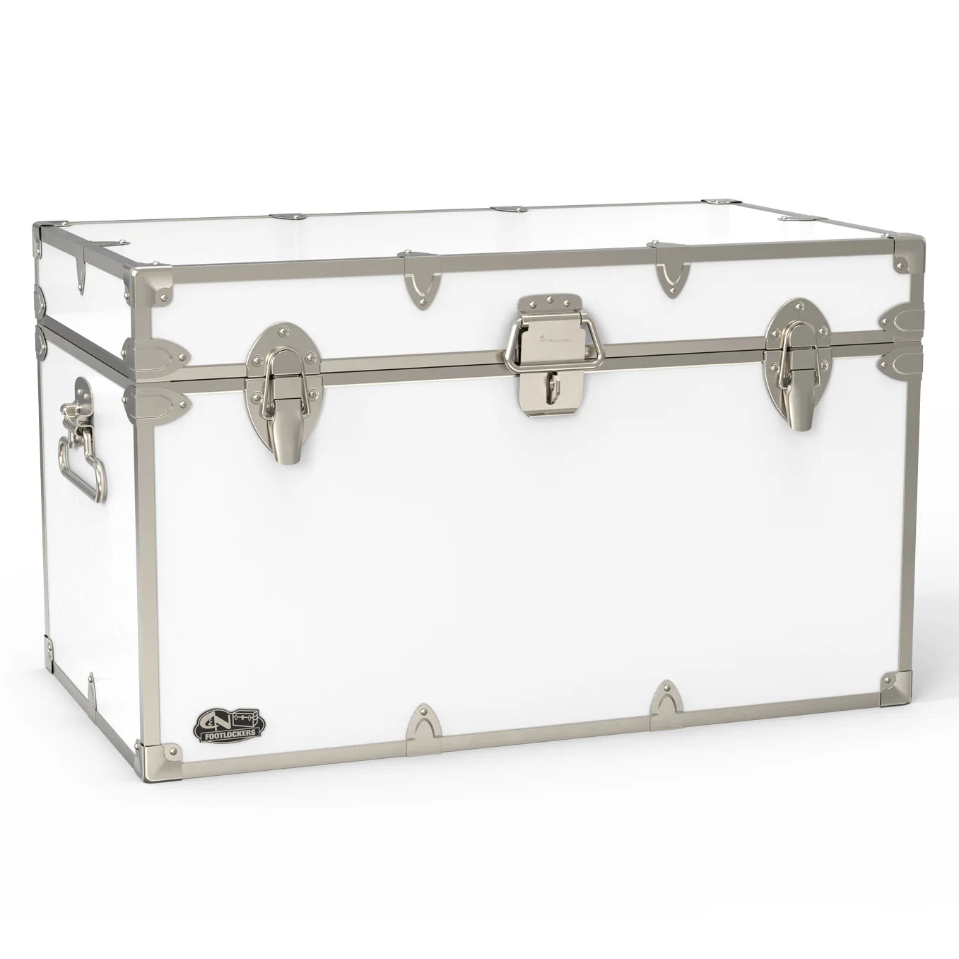 The Master Footlocker Trunk 32x18x18.5" | WTC-1105-WHT-SLV